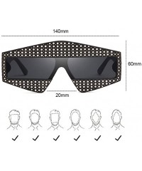 Oversized Fashion Star Sunglasses Men Women - UV400 Protection Eyewear with Case - Black - CK18DLRSO25 $21.81