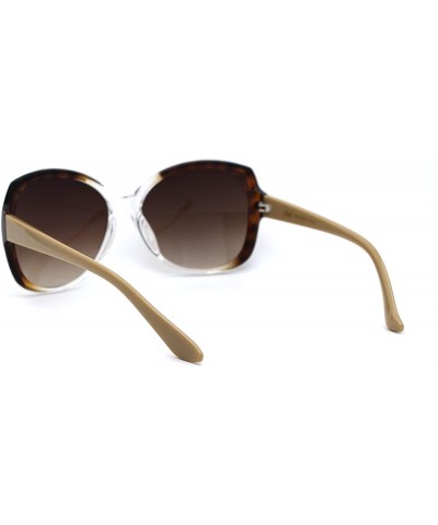 Butterfly Womens 90s Classic Butterfly Chic Sunglasses - Tortoise Beige Clear Brown - CW196R6QK0U $18.28