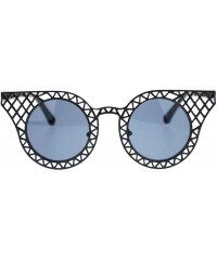 Cat Eye Womens Wire Mesh Cat Eye Horn Rim Runway Fashion Sunglasses - Black - CM11YWUPX21 $8.11