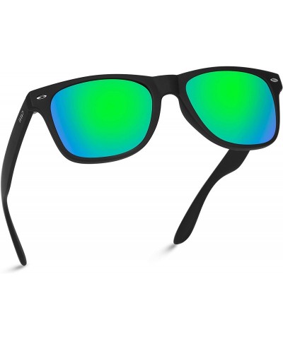 Semi-rimless Polarized Flat Mirrored Reflective Color Lens Large Horn Rimmed Style Sunglasses - CB11YVSQOC7 $14.85