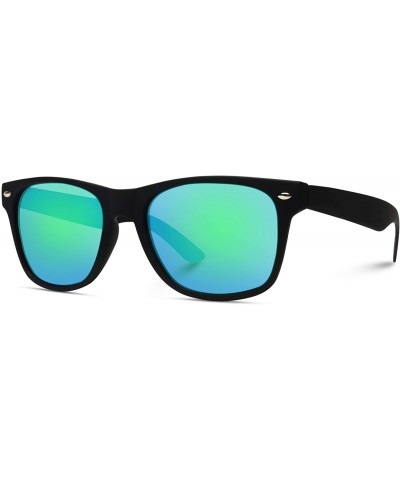 Semi-rimless Polarized Flat Mirrored Reflective Color Lens Large Horn Rimmed Style Sunglasses - CB11YVSQOC7 $14.85