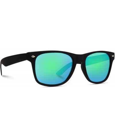 Semi-rimless Polarized Flat Mirrored Reflective Color Lens Large Horn Rimmed Style Sunglasses - CB11YVSQOC7 $14.85