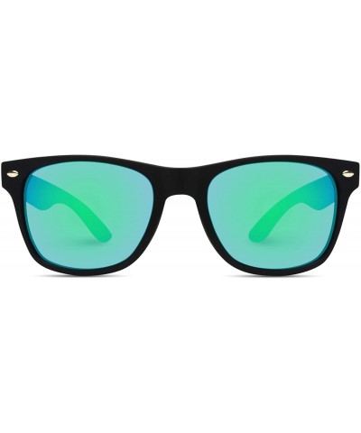 Semi-rimless Polarized Flat Mirrored Reflective Color Lens Large Horn Rimmed Style Sunglasses - CB11YVSQOC7 $14.85