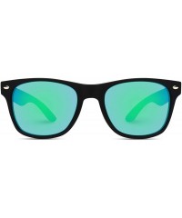 Semi-rimless Polarized Flat Mirrored Reflective Color Lens Large Horn Rimmed Style Sunglasses - CB11YVSQOC7 $14.85