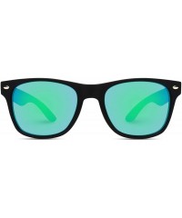 Semi-rimless Polarized Flat Mirrored Reflective Color Lens Large Horn Rimmed Style Sunglasses - CB11YVSQOC7 $14.85
