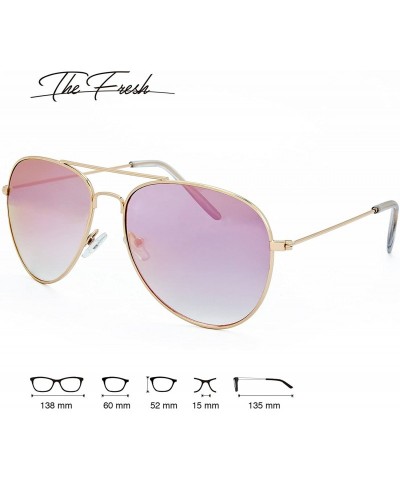 Oversized Classic Metal Frame Mirror Lens Aviator Sunglasses with Gift Box - 05-gold - CS185K5DWEY $9.39