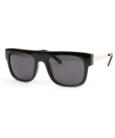 Wayfarer Retro Fashion Wayfarer Vintage Style Unisex Sunglasses P2083 - Black-smoke Lens - CG11EWN3R99 $17.09