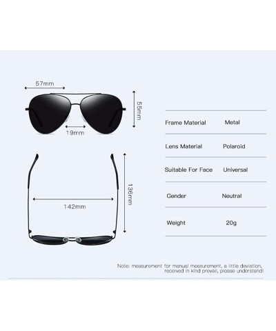 Aviator Men and women's metal polarizing sunglasses Polarizing toad glasses Classic driving Sunglasses - B - C018QQ20LEC $36.86