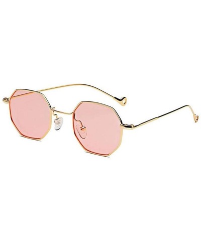 Square Retro Trend Octagonal Small Square Sunglasses Women'S Tide Metal Sunglasses - C018X7N5SXN $41.16