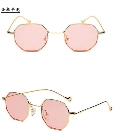 Square Retro Trend Octagonal Small Square Sunglasses Women'S Tide Metal Sunglasses - C018X7N5SXN $41.16