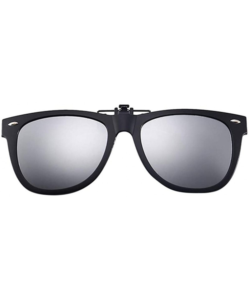 Aviator Polarized Clip-on Sunglasses Anti-Glare Driving Glasses for Prescription Glasses - Gray - CK1947WX6RE $9.23