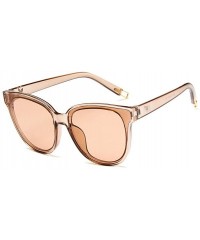 Square Unisex Sunglasses Fashion White Grey Drive Holiday Square Non-Polarized UV400 - Black Brown - CY18RKGARK3 $8.97