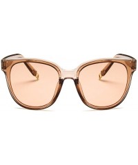 Square Unisex Sunglasses Fashion White Grey Drive Holiday Square Non-Polarized UV400 - Black Brown - CY18RKGARK3 $8.97