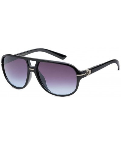 Aviator Flat-Top Aviator Sunglasses - Black/Grey - CV18DODDTG3 $17.98