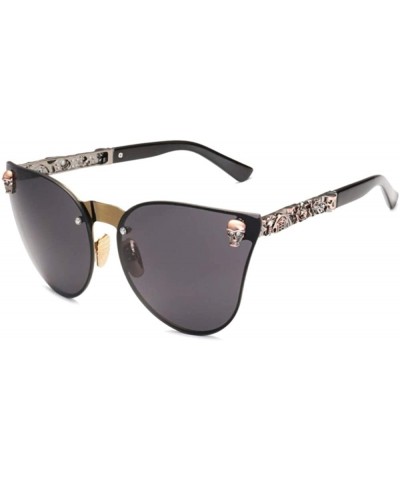 Oversized Women Cat Eye Sunglasses Vintage Oversized Rimless Mirror Cat eye Eyewear - C51900AXLL7 $33.87