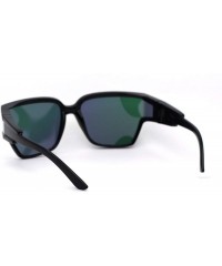 Oversized Unique Side Visor Lens Shield Plastic Futuristic Sunglasses - Black Pink Mirror - CM1958DKQSL $25.24
