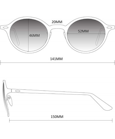 Oversized Retro Round Flat Top Frame Mirrored Fashion Sunglasses - Transparent Frame / Mirror Blue Lens - CH186HWHAGX $18.75