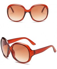 Cat Eye Oversized Sunglasses Vintage Plastic Fashion - Brown - CE18S40A54K $15.86