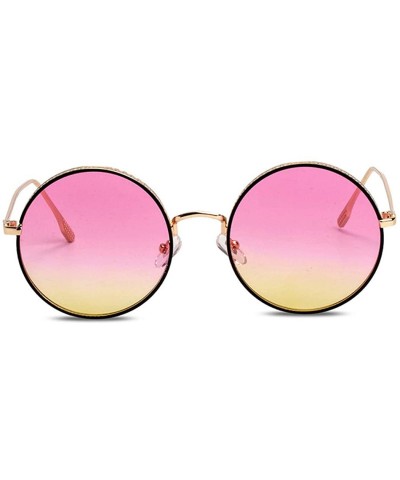 Aviator 2019 new sunglasses - ladies fashion sunglasses round frame PC lens sunglasses - B - C818S9X7RE2 $72.54