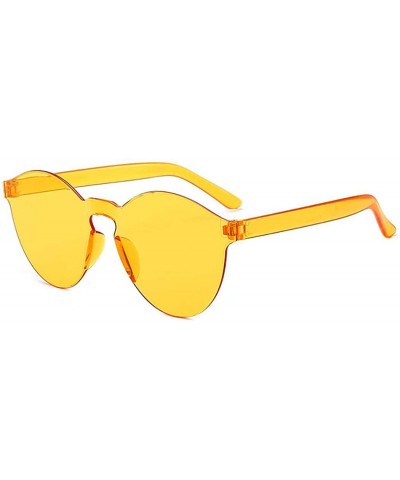 Round Unisex Fashion Candy Colors Round Outdoor Sunglasses Sunglasses - Dark Yellow - C3190LGIOA9 $14.18