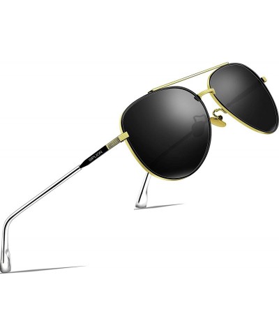 Aviator Driving Polarized Sunglasses For Mens Womens Mirrored pilot Sun Glasses UV400 Protection - Black - CI18NQS6200 $16.48