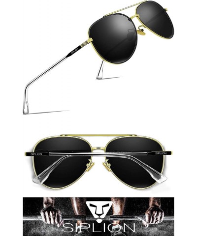Aviator Driving Polarized Sunglasses For Mens Womens Mirrored pilot Sun Glasses UV400 Protection - Black - CI18NQS6200 $16.48