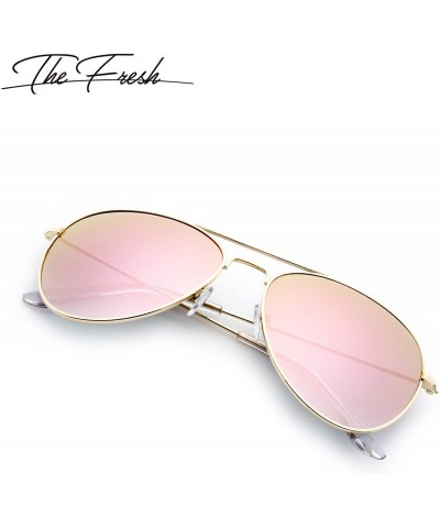 Oversized Classic Metal Frame Mirror Lens Aviator Sunglasses with Gift Box - 05-gold - CS185K5DWEY $9.39