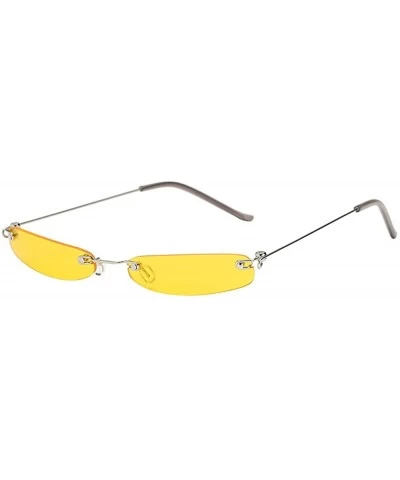 Sport Polarized Sunglasses Women Men Fashion Vintage Small Oval Slender Metal Frame Eyewear Sun Glasses - F - CF196OL0M3C $5.90