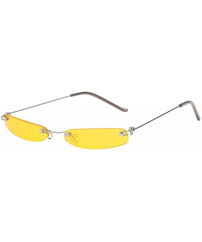 Sport Polarized Sunglasses Women Men Fashion Vintage Small Oval Slender Metal Frame Eyewear Sun Glasses - F - CF196OL0M3C $5.90