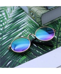 Oval Pet Glasses Fashion Colorful Portable Metal Sunglasses Wear Protection Pet Accessories for Dogs Cats Black - C818X56G0OA...