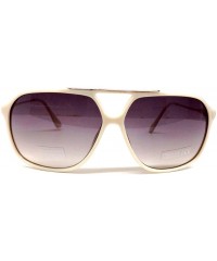 Aviator White & Gold Mobster Aviator Sunglasses Black Lenses - C111UOISLBF $11.16