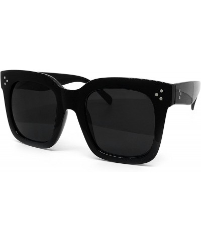 Oversized 7222 Premium Oversize XXL Women Men Mirror Brand Style Fashion Sunglasses - Solid Black - CR18ULRR4LR $14.77