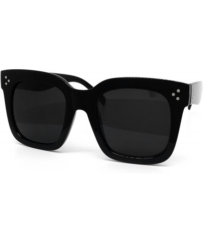 Oversized 7222 Premium Oversize XXL Women Men Mirror Brand Style Fashion Sunglasses - Solid Black - CR18ULRR4LR $14.77