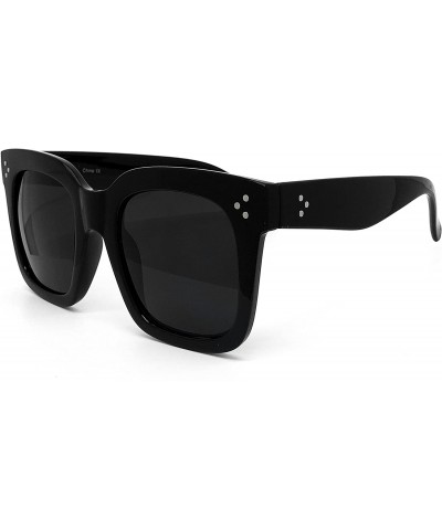 Oversized 7222 Premium Oversize XXL Women Men Mirror Brand Style Fashion Sunglasses - Solid Black - CR18ULRR4LR $14.77