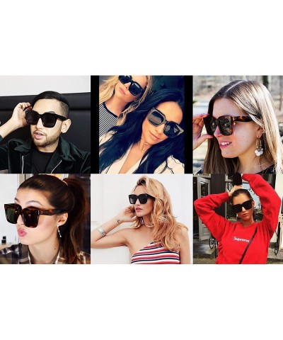 Oversized 7222 Premium Oversize XXL Women Men Mirror Brand Style Fashion Sunglasses - Solid Black - CR18ULRR4LR $14.77