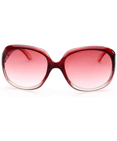 Oversized Women Fashion Personality Travel Oversized Frame Casual Sunglasses Sunglasses - Red - CP18TTXTSMM $20.02