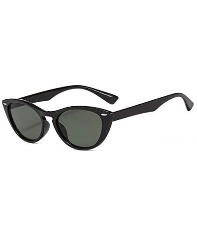 Wrap Retro Vintage Narrow Cat Eye Sunglasses for Women Clout Goggles Plastic Frame Polarized Protection Sun Glasses - C4199GR...