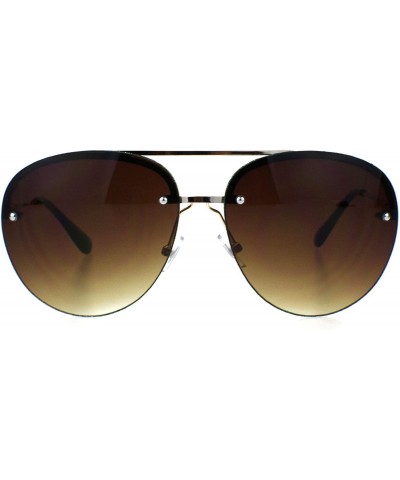 Womens Glitter Edge Trim Luxury Designer Rimless Pilots Sunglasses ...