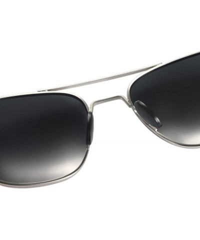 Oversized Mens Aviator Sunglasses Polarized Pilot Military Square Shades with Bayonet Temples - Gray - CE1938M9W2Z $13.01