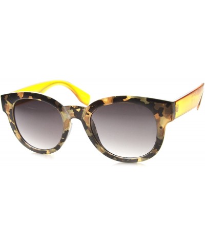 Wayfarer Women's Bold Two-Toned Frame Gradient Lens Horn Rimmed Sunglasses 49mm - Yellow / Lavender - CS124SH8N7J $19.61
