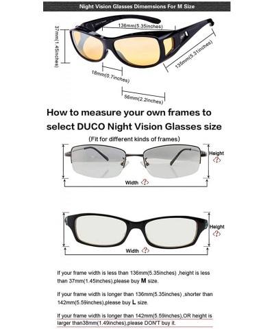 Wrap Night Vision Glasses Polarized Wrap Around Eyewear Glasses 8953 - M Size Black Frame - C918A8K8YK7 $17.88