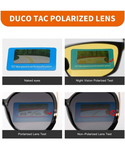 Wrap Night Vision Glasses Polarized Wrap Around Eyewear Glasses 8953 - M Size Black Frame - C918A8K8YK7 $17.88