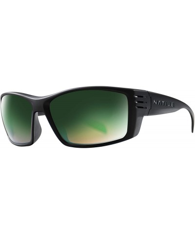 Sport Men's Raghorn Reflex Sunglasses - Matte Black Frame/Green Reflex Lens - C618M0H2HOT $90.46
