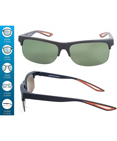Rectangular Fit Over Polarized Sunglasses Driving Clip on Sunglasses to Wear Over Prescription Glasses - Black-orange-green -...