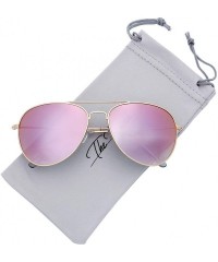 Oversized Classic Metal Frame Mirror Lens Aviator Sunglasses with Gift Box - 05-gold - CS185K5DWEY $9.39