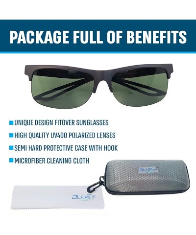 Rectangular Fit Over Polarized Sunglasses Driving Clip on Sunglasses to Wear Over Prescription Glasses - Black-orange-green -...