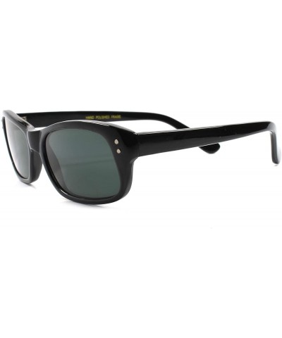 Rectangular Vintage Old 80s Fashion Mens Rectangle Hipster Sunglasses - Black - CT188Y7HHL7 $22.20