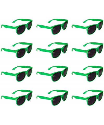 Oval 12 Pack Retro Sunglasses Bulk for Kids Adults Party Favors - Green - CX11MPSWPDH $28.67