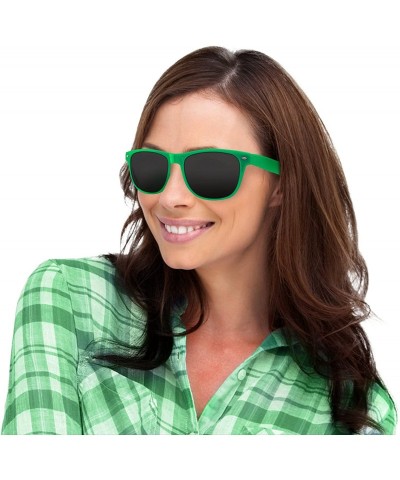 Oval 12 Pack Retro Sunglasses Bulk for Kids Adults Party Favors - Green - CX11MPSWPDH $17.50