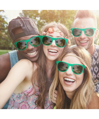 Oval 12 Pack Retro Sunglasses Bulk for Kids Adults Party Favors - Green - CX11MPSWPDH $17.50